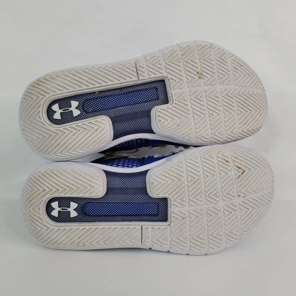 Under Armour HOVR Havoc Basketball Shoes Blue Ankle Boy Youth Size 5 3020617-400